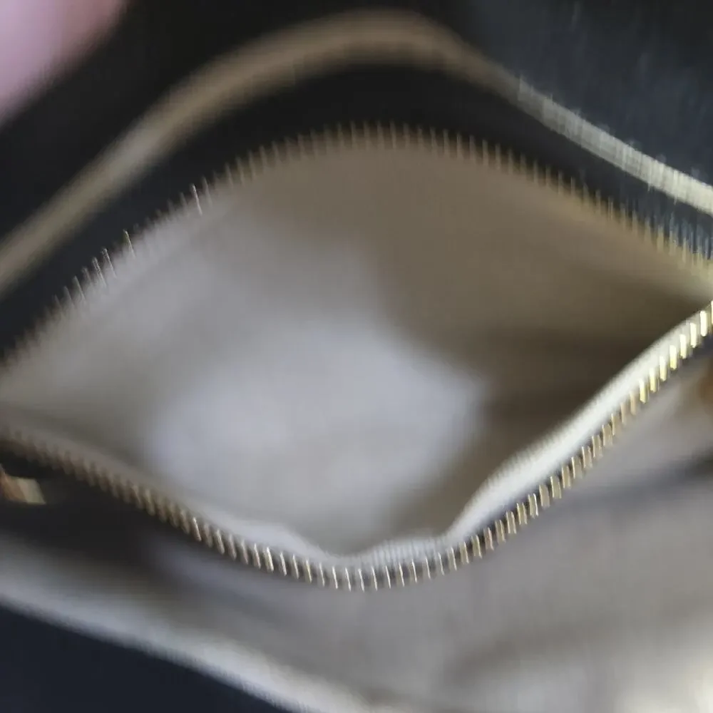 Tory Burch Black Leather Clutch with Gold Crossbody Chain - Picture 7 of 13